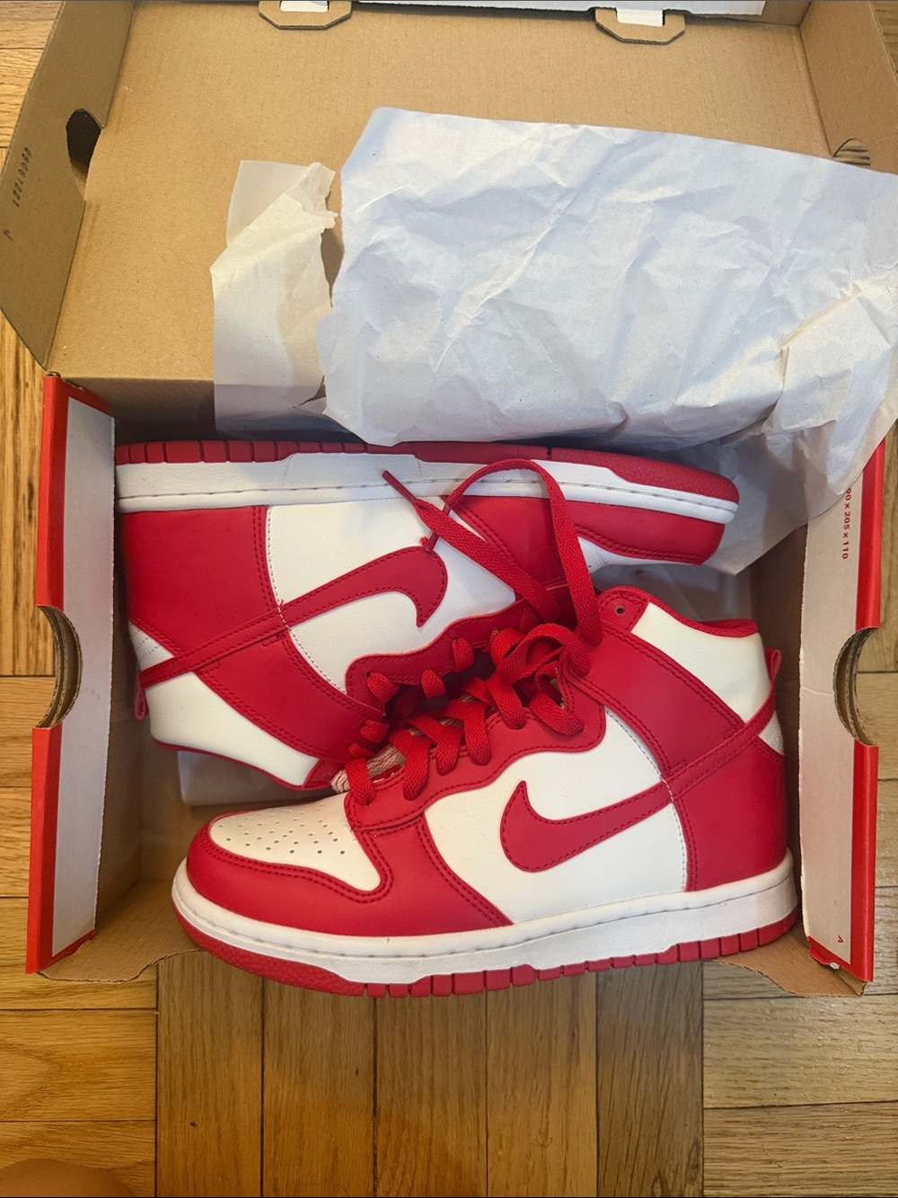 Nike Kids Red and White High-Top Sneakers